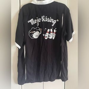 Embroidered bowling shirt